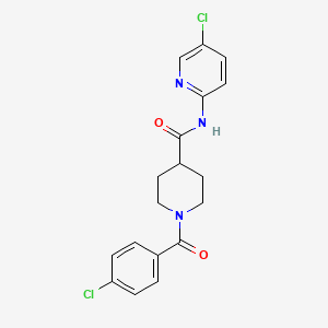 molecular formula C18H17Cl2N3O2 B4604039 1-(4-chlorobenzoyl)-N-(5-chloro-2-pyridinyl)-4-piperidinecarboxamide 