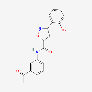 N-(3-acetylphenyl)-3-(2-methoxyphenyl)-4,5-dihydro-1,2-oxazole-5-carboxamide