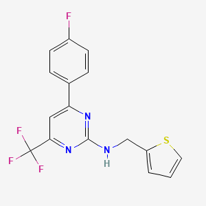 4-(4-FLUOROPHENYL)-N-[(THIOPHEN-2-YL)METHYL]-6-(TRIFLUOROMETHYL)PYRIMIDIN-2-AMINE