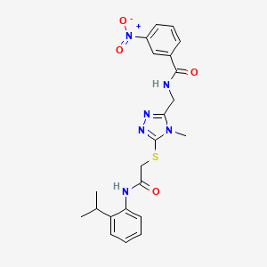 molecular formula C22H24N6O4S B4604100 N-{[5-({2-[(2-isopropylphenyl)amino]-2-oxoethyl}thio)-4-methyl-4H-1,2,4-triazol-3-yl]methyl}-3-nitrobenzamide 