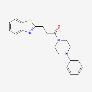 molecular formula C20H21N3OS B4604117 3-(1,3-Benzothiazol-2-yl)-1-(4-phenylpiperazin-1-yl)propan-1-one 