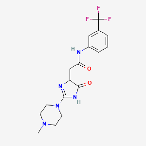 2-[2-(4-methylpiperazin-1-yl)-5-oxo-4,5-dihydro-1H-imidazol-4-yl]-N-[3-(trifluoromethyl)phenyl]acetamide