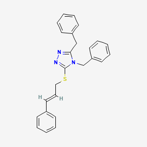 3,4-dibenzyl-5-[(3-phenyl-2-propen-1-yl)thio]-4H-1,2,4-triazole