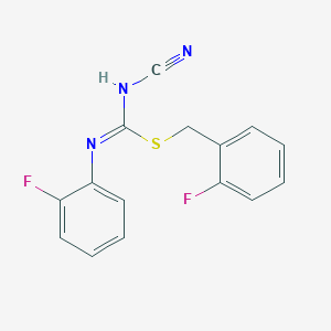 2-fluorobenzyl N'-cyano-N-(2-fluorophenyl)carbamimidothioate