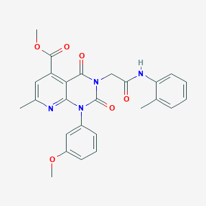 molecular formula C26H24N4O6 B4604163 METHYL 1-(3-METHOXYPHENYL)-7-METHYL-3-{[(2-METHYLPHENYL)CARBAMOYL]METHYL}-2,4-DIOXO-1H,2H,3H,4H-PYRIDO[2,3-D]PYRIMIDINE-5-CARBOXYLATE 