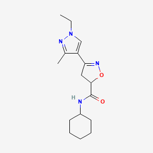 N-cyclohexyl-3-(1-ethyl-3-methyl-1H-pyrazol-4-yl)-4,5-dihydro-5-isoxazolecarboxamide