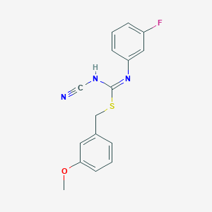 3-methoxybenzyl N'-cyano-N-(3-fluorophenyl)imidothiocarbamate