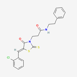 3-[5-(2-chlorobenzylidene)-4-oxo-2-thioxo-1,3-thiazolidin-3-yl]-N-(2-phenylethyl)propanamide