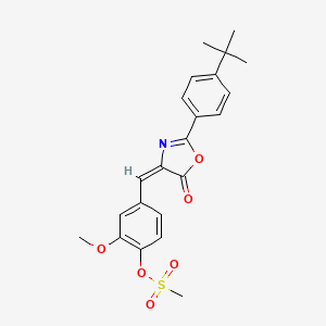 molecular formula C22H23NO6S B4604195 [4-[(E)-[2-(4-tert-butylphenyl)-5-oxo-1,3-oxazol-4-ylidene]methyl]-2-methoxyphenyl] methanesulfonate 