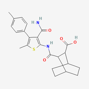 3-{[3-Carbamoyl-5-methyl-4-(4-methylphenyl)thiophen-2-yl]carbamoyl}bicyclo[2.2.2]octane-2-carboxylic acid