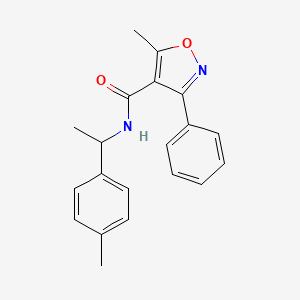 5-methyl-N-[1-(4-methylphenyl)ethyl]-3-phenyl-1,2-oxazole-4-carboxamide