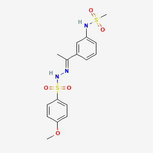 N-(3-{N-[(4-methoxyphenyl)sulfonyl]ethanehydrazonoyl}phenyl)methanesulfonamide