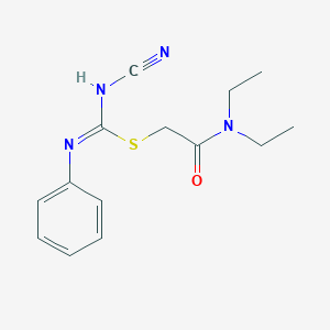 2-(diethylamino)-2-oxoethyl N'-cyano-N-phenylimidothiocarbamate