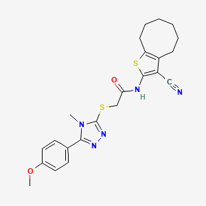 N-(3-cyano-4,5,6,7,8,9-hexahydrocycloocta[b]thien-2-yl)-2-{[5-(4-methoxyphenyl)-4-methyl-4H-1,2,4-triazol-3-yl]thio}acetamide