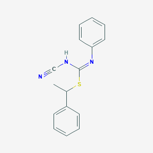 molecular formula C16H15N3S B460428 1-phenylethyl N-cyano-N'-phenylcarbamimidothioate CAS No. 445385-57-9