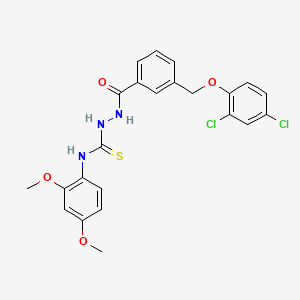 molecular formula C23H21Cl2N3O4S B4604290 2-{3-[(2,4-DICHLOROPHENOXY)METHYL]BENZOYL}-N-(2,4-DIMETHOXYPHENYL)-1-HYDRAZINECARBOTHIOAMIDE 