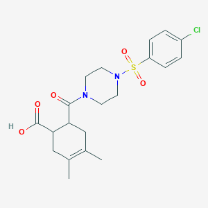 6-({4-[(4-CHLOROPHENYL)SULFONYL]PIPERAZINO}CARBONYL)-3,4-DIMETHYL-3-CYCLOHEXENE-1-CARBOXYLIC ACID