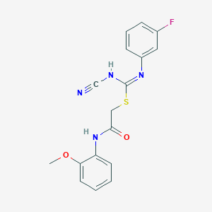 [2-(2-methoxyanilino)-2-oxoethyl] N-cyano-N'-(3-fluorophenyl)carbamimidothioate