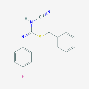 molecular formula C15H12FN3S B460434 benzyl N'-cyano-N-(4-fluorophenyl)carbamimidothioate CAS No. 445385-52-4