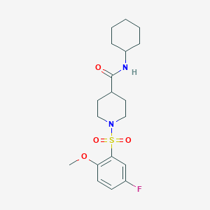 N-cyclohexyl-1-[(5-fluoro-2-methoxyphenyl)sulfonyl]piperidine-4-carboxamide