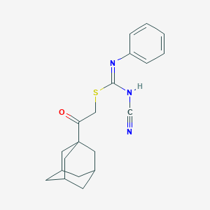 molecular formula C20H23N3OS B460435 2-(1-adamantyl)-2-oxoethyl N'-cyano-N-phenylimidothiocarbamate 