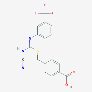 4-[({(Cyanoimino)[3-(trifluoromethyl)anilino]methyl}sulfanyl)methyl]benzoic acid
