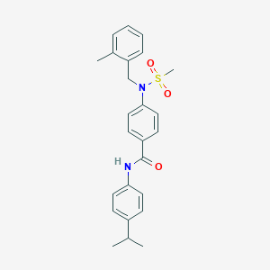 molecular formula C25H28N2O3S B4604361 N-(4-isopropylphenyl)-4-[(2-methylbenzyl)(methylsulfonyl)amino]benzamide 