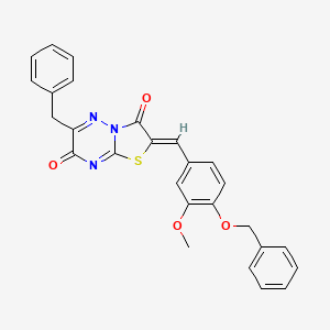 molecular formula C27H21N3O4S B4604363 6-benzyl-2-[4-(benzyloxy)-3-methoxybenzylidene]-7H-[1,3]thiazolo[3,2-b][1,2,4]triazine-3,7(2H)-dione 