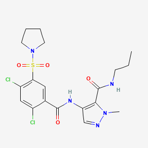 4-{[2,4-dichloro-5-(1-pyrrolidinylsulfonyl)benzoyl]amino}-1-methyl-N-propyl-1H-pyrazole-5-carboxamide