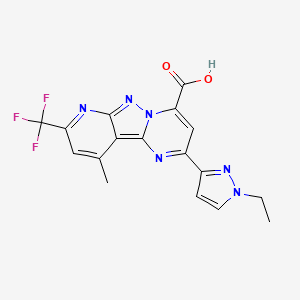 4-(1-ethylpyrazol-3-yl)-13-methyl-11-(trifluoromethyl)-3,7,8,10-tetrazatricyclo[7.4.0.02,7]trideca-1,3,5,8,10,12-hexaene-6-carboxylic acid