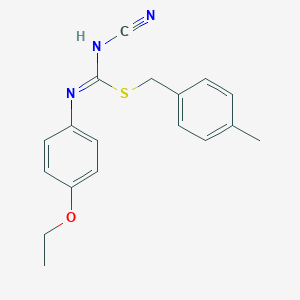 molecular formula C18H19N3OS B460439 4-methylbenzyl N'-cyano-N-(4-ethoxyphenyl)carbamimidothioate CAS No. 445385-63-7