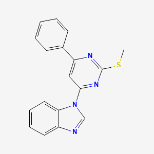 molecular formula C18H14N4S B4604391 1-(2-Methylsulfanyl-6-phenylpyrimidin-4-yl)benzimidazole 