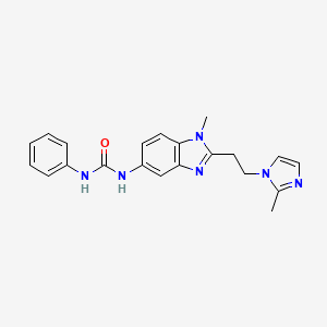 molecular formula C21H22N6O B4604411 N-{1-methyl-2-[2-(2-methyl-1H-imidazol-1-yl)ethyl]-1H-benzimidazol-5-yl}-N'-phenylurea 