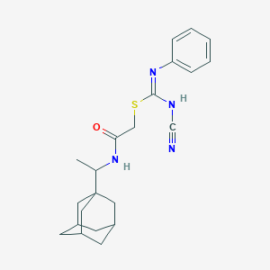 molecular formula C22H28N4OS B460442 2-{[1-(1-adamantyl)ethyl]amino}-2-oxoethyl N'-cyano-N-phenylimidothiocarbamate 