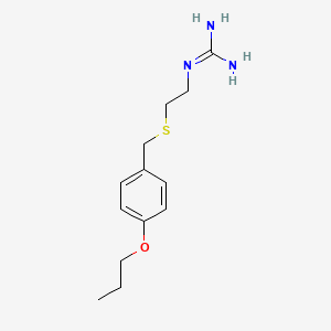 molecular formula C13H21N3OS B4604425 N-(2-{[(4-PROPOXYPHENYL)METHYL]SULFANYL}ETHYL)GUANIDINE 