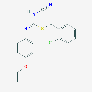 2-chlorobenzyl N'-cyano-N-(4-ethoxyphenyl)carbamimidothioate