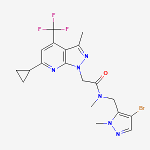 N~1~-[(4-BROMO-1-METHYL-1H-PYRAZOL-5-YL)METHYL]-2-[6-CYCLOPROPYL-3-METHYL-4-(TRIFLUOROMETHYL)-1H-PYRAZOLO[3,4-B]PYRIDIN-1-YL]-N~1~-METHYLACETAMIDE