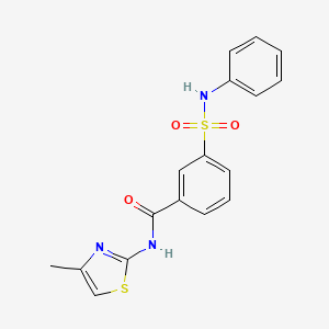 molecular formula C17H15N3O3S2 B4604437 3-(anilinosulfonyl)-N-(4-methyl-1,3-thiazol-2-yl)benzamide 