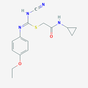 molecular formula C15H18N4O2S B460444 [2-(cyclopropylamino)-2-oxoethyl] N-cyano-N'-(4-ethoxyphenyl)carbamimidothioate CAS No. 445385-68-2