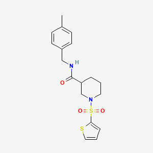 molecular formula C18H22N2O3S2 B4604446 N-[(4-METHYLPHENYL)METHYL]-1-(THIOPHENE-2-SULFONYL)PIPERIDINE-3-CARBOXAMIDE 