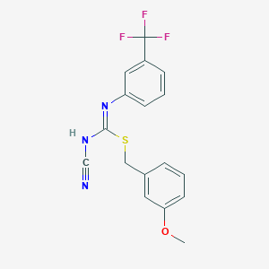 molecular formula C17H14F3N3OS B460445 3-methoxybenzyl N'-cyano-N-[3-(trifluoromethyl)phenyl]carbamimidothioate CAS No. 445385-61-5