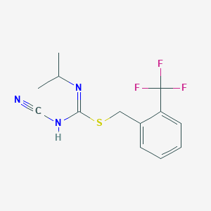molecular formula C13H14F3N3S B460448 [2-(trifluoromethyl)phenyl]methyl N-cyano-N'-propan-2-ylcarbamimidothioate CAS No. 445385-79-5