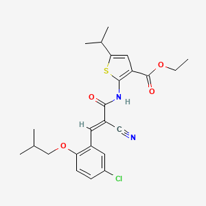 molecular formula C24H27ClN2O4S B4604499 ethyl 2-{[3-(5-chloro-2-isobutoxyphenyl)-2-cyanoacryloyl]amino}-5-isopropyl-3-thiophenecarboxylate 