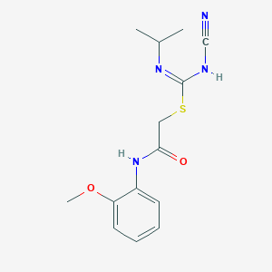 molecular formula C14H18N4O2S B460451 N-cyano-N'-propan-2-ylcarbamimidothioic acid [2-(2-methoxyanilino)-2-oxoethyl] ester CAS No. 445385-82-0