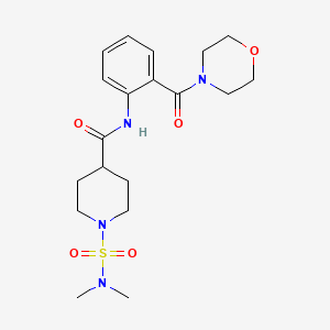 molecular formula C19H28N4O5S B4604538 1-[(dimethylamino)sulfonyl]-N-[2-(4-morpholinylcarbonyl)phenyl]-4-piperidinecarboxamide 