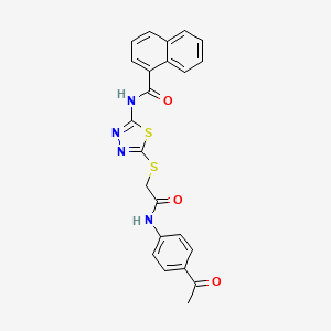 N-(5-((2-((4-acetylphenyl)amino)-2-oxoethyl)thio)-1,3,4-thiadiazol-2-yl)-1-naphthamide