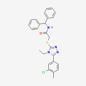 2-{[5-(3-chloro-4-methylphenyl)-4-ethyl-4H-1,2,4-triazol-3-yl]thio}-N-(diphenylmethyl)acetamide