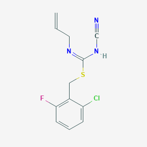 molecular formula C12H11ClFN3S B460457 2-chloro-6-fluorobenzyl N-allyl-N'-cyanoimidothiocarbamate 