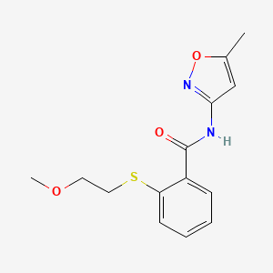 2-[(2-methoxyethyl)sulfanyl]-N-(5-methyl-1,2-oxazol-3-yl)benzamide