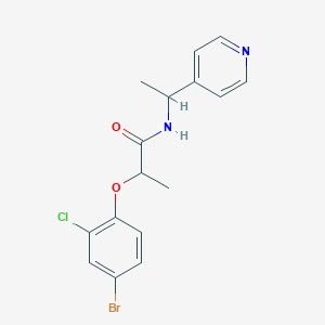 molecular formula C16H16BrClN2O2 B4604701 2-(4-bromo-2-chlorophenoxy)-N-[1-(pyridin-4-yl)ethyl]propanamide 